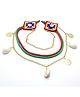 Pihoo Festive Theme Thread Work Embroidered & Sea Shell Embellished Hair Clip - Multi Colour