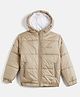 OKANE Woven Full Sleeves Hooded Padded Jacket With Text Print - Light Brown