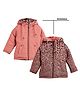 OKANE Woven Full Sleeves Reversible Padded Jacket With Detachable Hood & Text Print - Peach