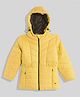 OKANE Woven Full Sleeves Solid Color Hooded Puffer Jacket - Mustard