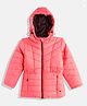 OKANE Woven Full Sleeves Solid Color Hooded Puffer Jacket - Red
