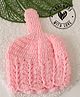 Woonie Knit Self Designed Hand Knitted Cap - Pink - Circumference 30 Cm