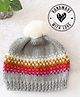 Woonie Knit Self Designed Pom Pom Embellished Hand Knitted Cap - Grey - Circumference 27.5 Cm