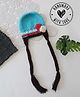 Woonie Floral Applique Detailed Handmade Crochet Cap - Blue - Circumference - 27.5 Cms