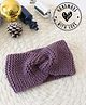 Woonie Twisted Knot Designed Hand Knitted Headband - Purple