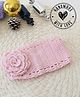 Woonie Floral Applique Detailed Hand Knitted Headband - Pink
