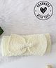 Woonie Hand Knit Bow Applique Detailed Headband - Cream