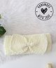 Woonie Hand Knit Bow Applique Detailed Headband - Cream