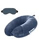 Billebon Premium Neck Pillow Grey Fibre Filled Travel Pillow with Eye Mask