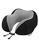 Billebon Premium Neck Pillow Black Memory Foam Filled Travel Pillow Multi Contour Shape