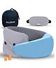 Billebon Cool Gel Memory Foam Travel Neck Pillow with Magnetic Fabric ,  Washable Cover - Grey Combo