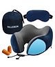 Billebon Cool Gel Travel Neck Pillow   Magnetic Fabric, Neck Support ,  Washable Cover - Navy Blue Combo
