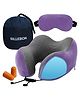 Billebon Cool Gel Travel Neck Pillow   Magnetic Fabric, Neck Support ,  Washable Cover - Lavender Combo