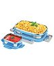 Signoraware Quick Meal Stainless Steel Lunch Box | Airtight & Leakproof | Microwave Safe | Odour-Resistant | Compact Size | Ideal For Office, School, Picnic & Outdoors - Blue