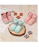 Yellow Bee Cotton Animal Applique Detailed Anti Skid Socks - Multi Colour