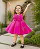 Lagorii Scuba Knit Sleeveless Pearls Embellished Bow Applique Detailed Dress - Pink