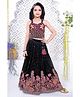 Lagorii Georgette Woven Sleeveless Floral Embroidered & Sequins Embellished Lehenga Choli Set - Black