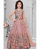 Lagorii Georegette Woven Sleeveless Floral Embroidered Tassels & Sequins Embellished  Lehenga Choli With Dupatta Set - Pink