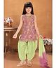 Lagorii Georgette Woven Sleeveless Floral Printed & Sequin Embellished Kurta  Patiala Set With Dupatta - Pink