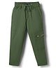 Pine Kids Cotton Elastane Woven Full Length Solid Colour Trouser Pant - Olive Green