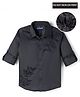 Pine Kids Cotton Woven Full Sleeves Party Shirt With Leaf Print - Black