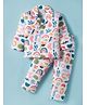 Rikidoos Full Sleeves Abstract Printed Coordinating Night Suit Set - Green & Pink