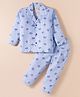 Rikidoos Full Sleeves Aeroplane Printed Coordinating Night Suit Set - Light Blue