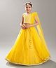 Bitiya By Bhama Silk Woven Sleeveless Floral Embroidered & Gota Lace Embellished  Lehenga Choli With Dupatta - Yellow