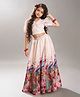 Bitiya By Bhama Silk Woven Half Sleeves Floral & Peacock  Printed Lehenga Choli - Beige
