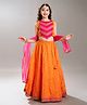 Bitiya By Bhama Silk Woven Sleeveless Abstract Designed  Lehenga Choli With Dupatta - Orange