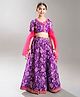 Bitiya By Bhama Silk Woven Half sleeves andhani Printed & Gota Lace Embellished  Lehenga Choli With Dupatta - Purple
