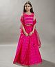 Bitiya By Bhama Silk Woven Sleeveless Gota Lace Embellished Flared Lehenga Choli Set With Dupatta - Pink