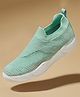 Toothless Mesh Detailed Slip On Shoes - Sea Green