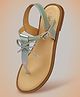 Toothless Bow Designed Buckle Closure Sandals - Grey