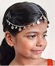 Lime By Manika Navratri Theme Coins & Ghugri Embellished Oxidized Maang Teeka - Silver