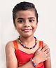 Lime By Manika Navratri Theme Beaded Necklace & Bracelet Set- Multi Colour