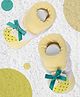 Yellow Bee Strawberry 3D Applique Detailed Socks Shoes - Yellow