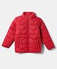Nautinati Knit Full Sleeves Heart Designed Puffer Jacket - Red