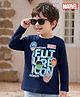 Babyhug Marvel Single Jersey Knit Full Sleeves T-Shirt with Avengers Graphic - Navy Blue