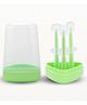 Toddley 3 Pcs Silicone Baby Toothbrush Set For 6+ Months Includes Newborn Tongue Cleaner, U-Shaped Toothscrubber, Soft Gum Massager With Travel Case Infant Oral Care, Green