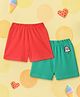 Nautinati Cotton Knit Pack Of 2 Ice Cream Printed  Shorts - Red & Green