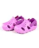 Elves the Shoemakers Perforated Velcro Closure Solid Clogs - Pink