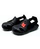 Elves the Shoemakers Perforated Planet Applique Detailed Velcro Closure Clogs - Black