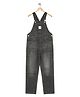 Olele Denim Woven Patch Detailed Mild Washed Dungaree - Black