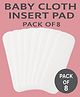 Joy Buzz Baby Adjustable Reusable Microfiber Bamboo Soaker Wet-Free Insert Pads For Cloth Diapers Nappies Quick Dry (0-24 Months) - Pack Of 8