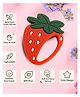 SUN & SHINE | 100% Natural Rubber & Premium Silicone Teether For 6 To 12 Months Baby | BPA-Free, Soft & Gentle | Teething Toys For Babies | BerryBite Strawberry Teether (Red)