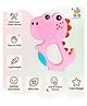 SUN & SHINE | 100% Natural Rubber & Premium Silicone Teether For 6 To 12 Months Baby | BPA-Free, Soft & Gentle | Teething Toys For Babies | Nibble Rex Animal Teether (Pink)