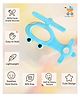 Sun & Shine | 100% Natural Rubber & Premium Silicone Teether For 6 To 12 Months Baby | BPA-Free, Soft & Gentle | Teething Toys For Babies | Baby Copter Teether | Ideal Gifts For New Parents (Blue)