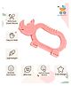 SUN & SHINE | 100% Natural Rubber & Premium Silicone Teether For 6 To 12 Months Baby | BPA-Free, Soft & Gentle | Teething Toys For Babies | RhinyBite Teether | Ideal Gifts For New Parents (Pink)