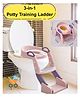 Sun & Shine 3-in-1 Potty Training Seat with Ladder and PVC Cushion - Anti-Slip Folding Toilet Trainer, Step Stool & Potty Chair for Toddlers 1-8 Years (Pink)